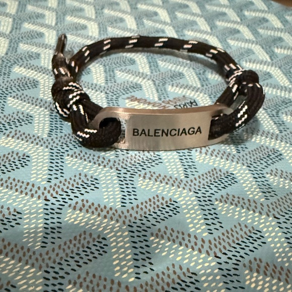 Balenciaga Black and Silver Bracelet